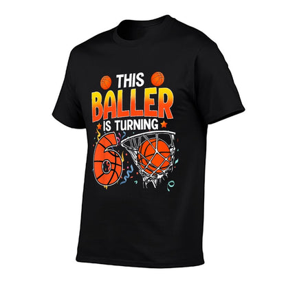 Kids 6th Birthday Basketball 6 Year Old Basketball Player  Rolled Sleeves T-Shirt