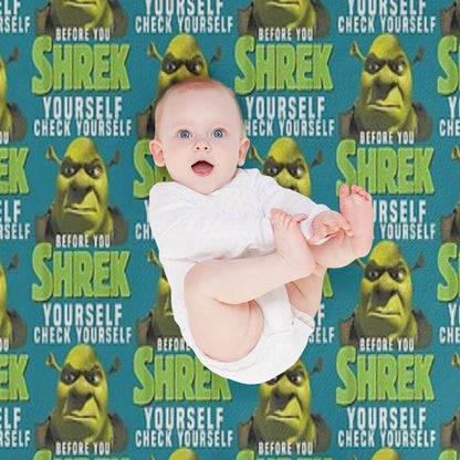 Sexy Shrek  Shrek Meme Face  Shrek Wazowski Lightweight Throw Blanket