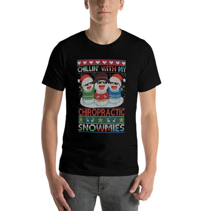 Chillin with My Chiropractic Snowmies Chiropractor Christmas  Cotton T-Shirt