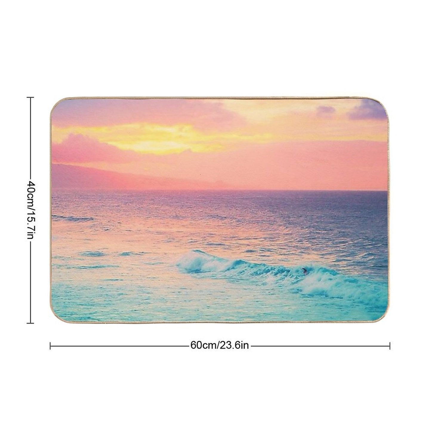 Hookipa Surf Sunset  Repositionable Bath Mat