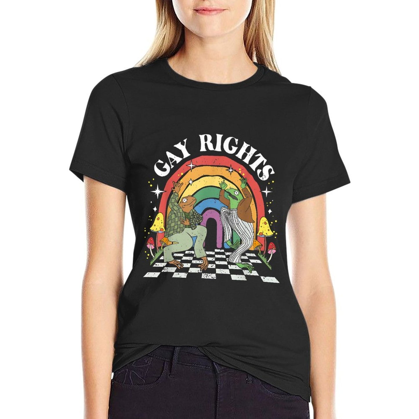Gay Rights Frogs Rainbow Pride Month Funny Gay Lesbian LGBT  Moisture-wicking T-Shirt