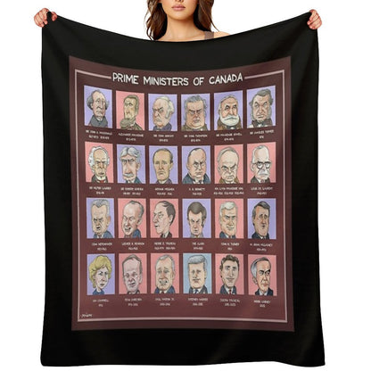 Canada's Prime Ministers (updated 2025) Easy Care Throw Blanket