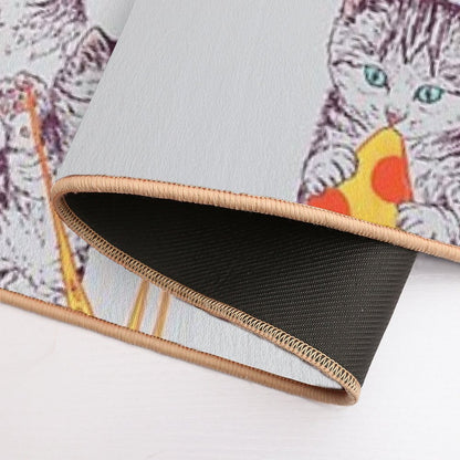 Pizza Kittens  Easy To Clean Bath Mat