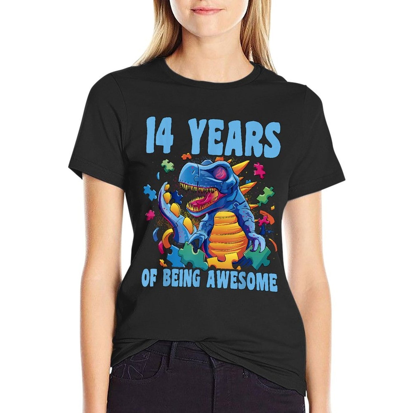 Happy 14 Birthday 14 Year Old Autistic Autism 14th Birthday  Durable T-Shirt