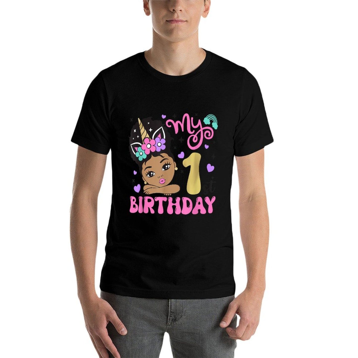It's My 1st Birthday Black Girl 1 Years Old Melanin Kids  Lightweight T-Shirt