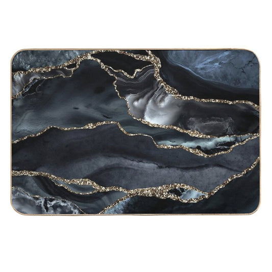 Night Masculine Marble Landscapes  Easy To Clean Bath Mat