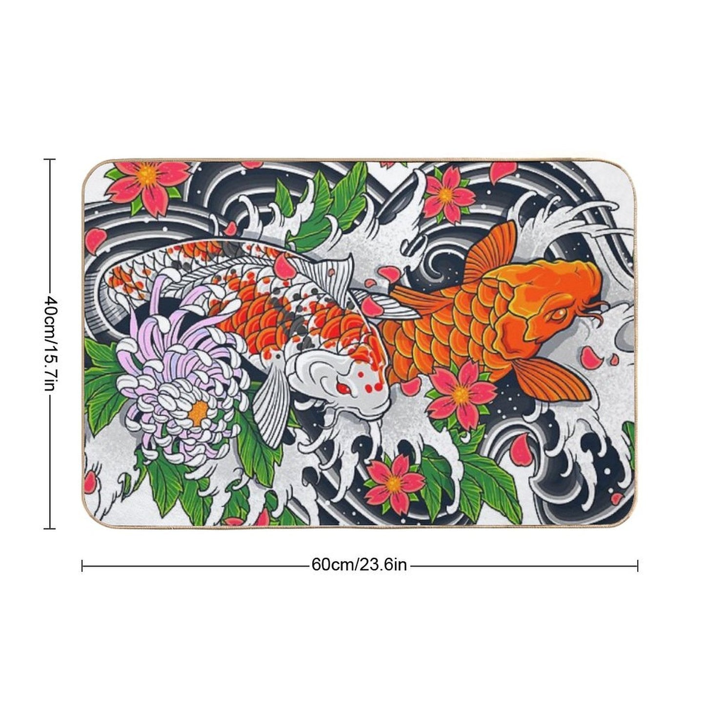 Koi Fish Pond  Eco-Friendly Bath Mat