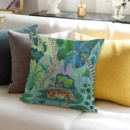 Jungle Tiger Soft High-Density Material Throw Pillow