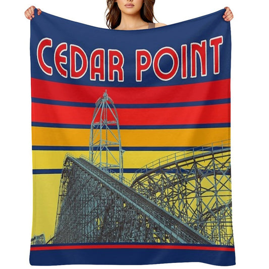 Vintage Cedar Point Easy Care Throw Blanket