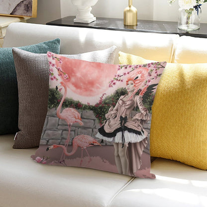Flamingo Fairy - Pink Moon Soft Home Decor Throw Pillow