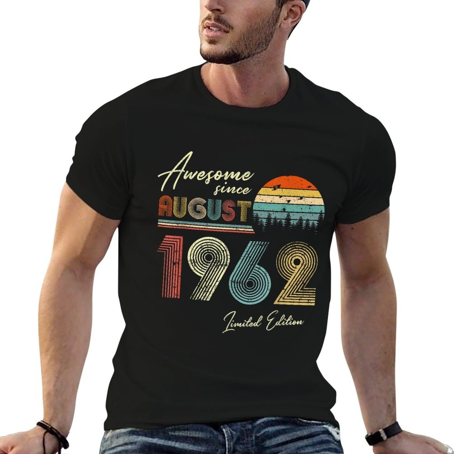 Awesome Since August 1962 60 Years Old 60th Birthday  Relaxed-fit T-Shirt