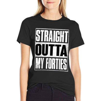 Straight Outta My Forties Funny 50th Birthday Gifts  Heathered Texture T-Shirt