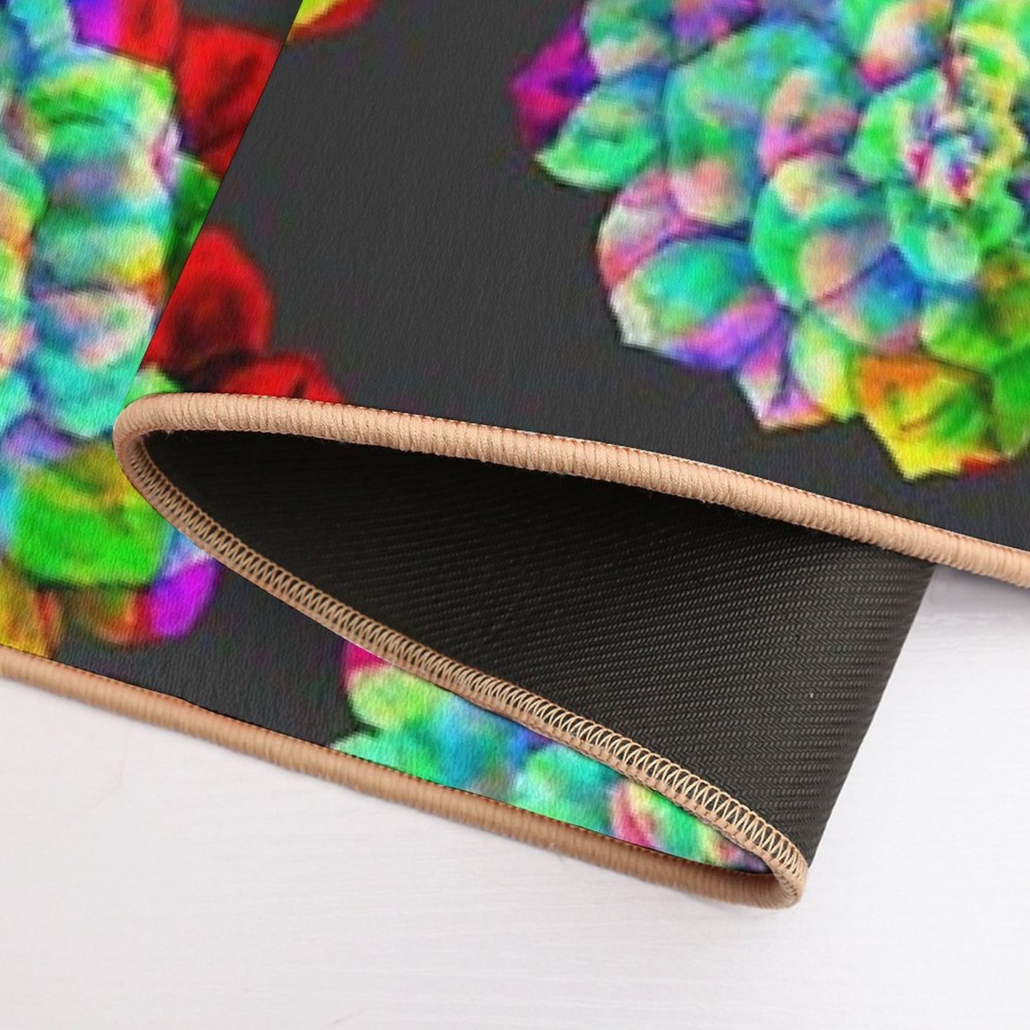 Glitched Succulents  Absorbent Bath Mat