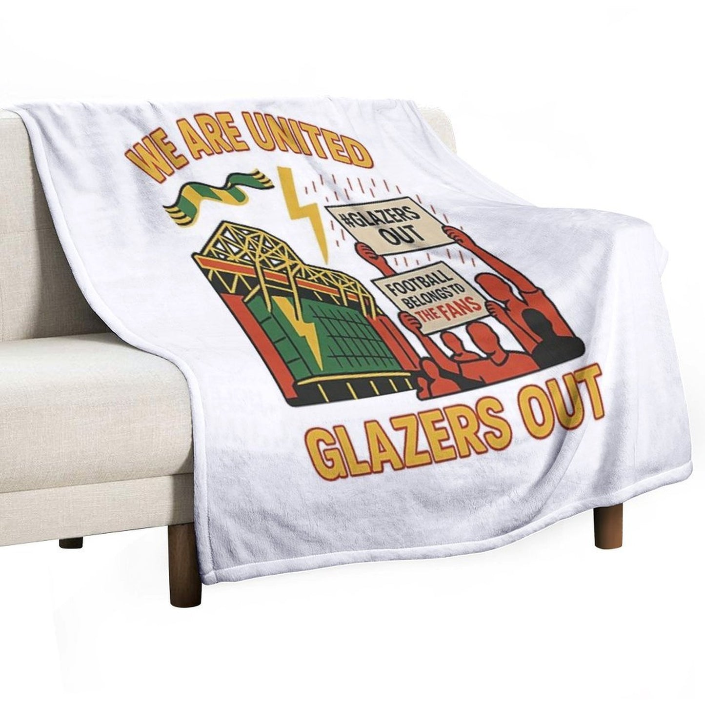 Glazers Out Protest Manchester United Fan Art Design Easy Care Throw Blanket
