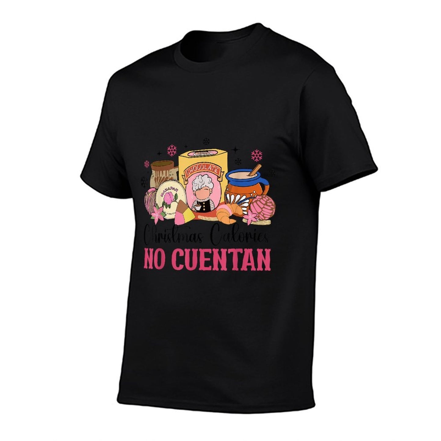 Christmas Calories No Cuentan Feliz Navidad Christmas Womens  Trendy Pattern T-Shirt