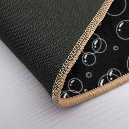Black And White Bubble Pattern  Easy To Clean Bath Mat