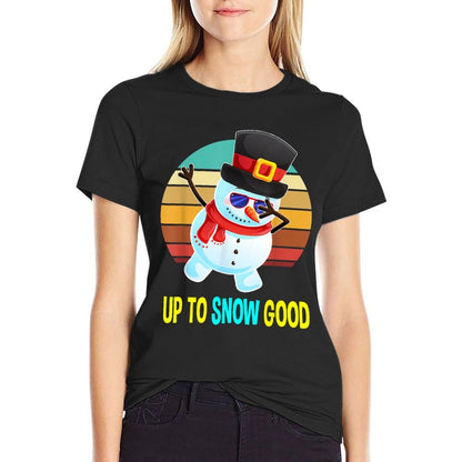 Up to Snow Good Snowman Christmas Gifts Men Boys  Slim-fit Cut T-Shirt