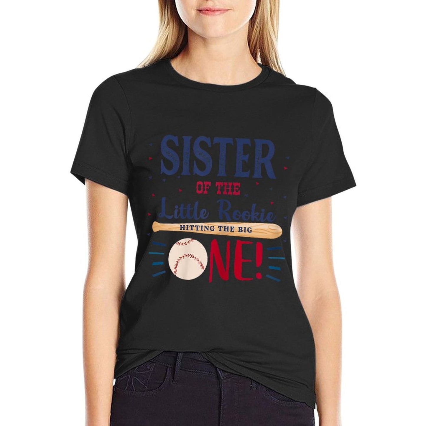 Sister First Birthday Little Rookie Baseball The Big One Comfortable T-Shirt