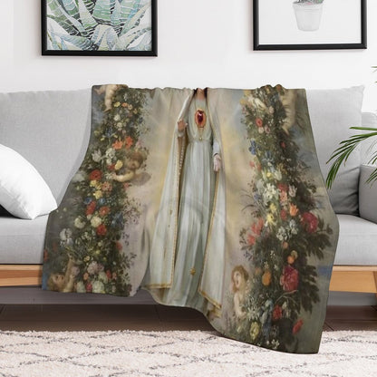 Virgin Mary Immaculate Heart of Mary Mother of God Our Lady Quick-dry Throw Blanket