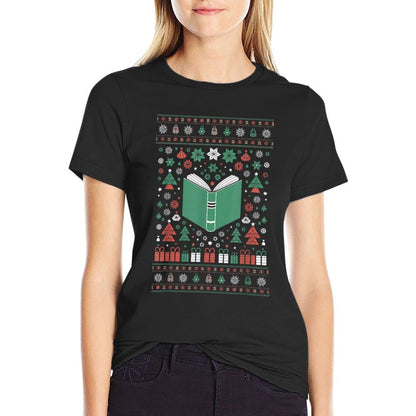 Book Reading Ugly Christmas  Lightweight T-Shirt
