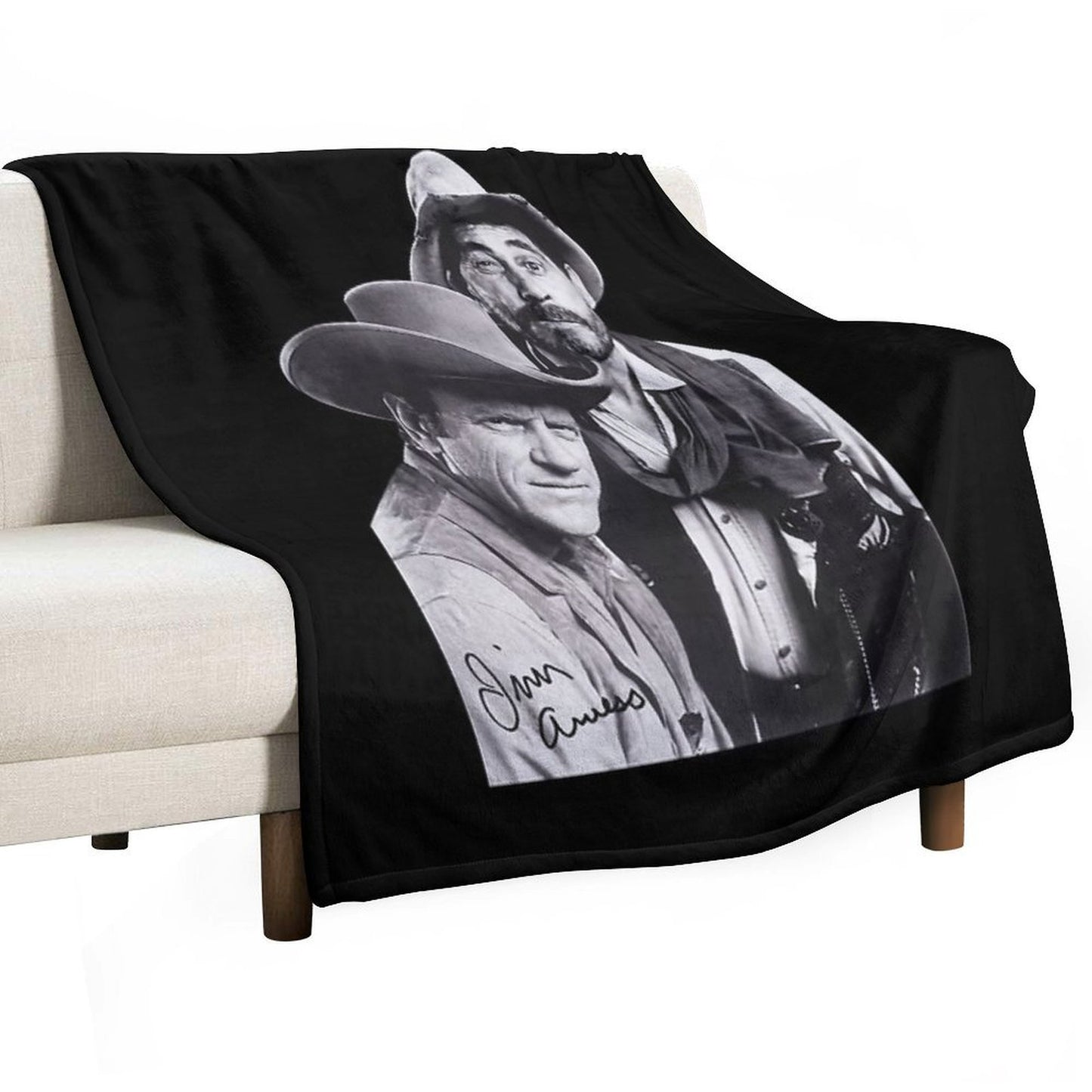 Gunsmoke Series James Arness And Matt Dillon Eco-conscious Throw Blanket