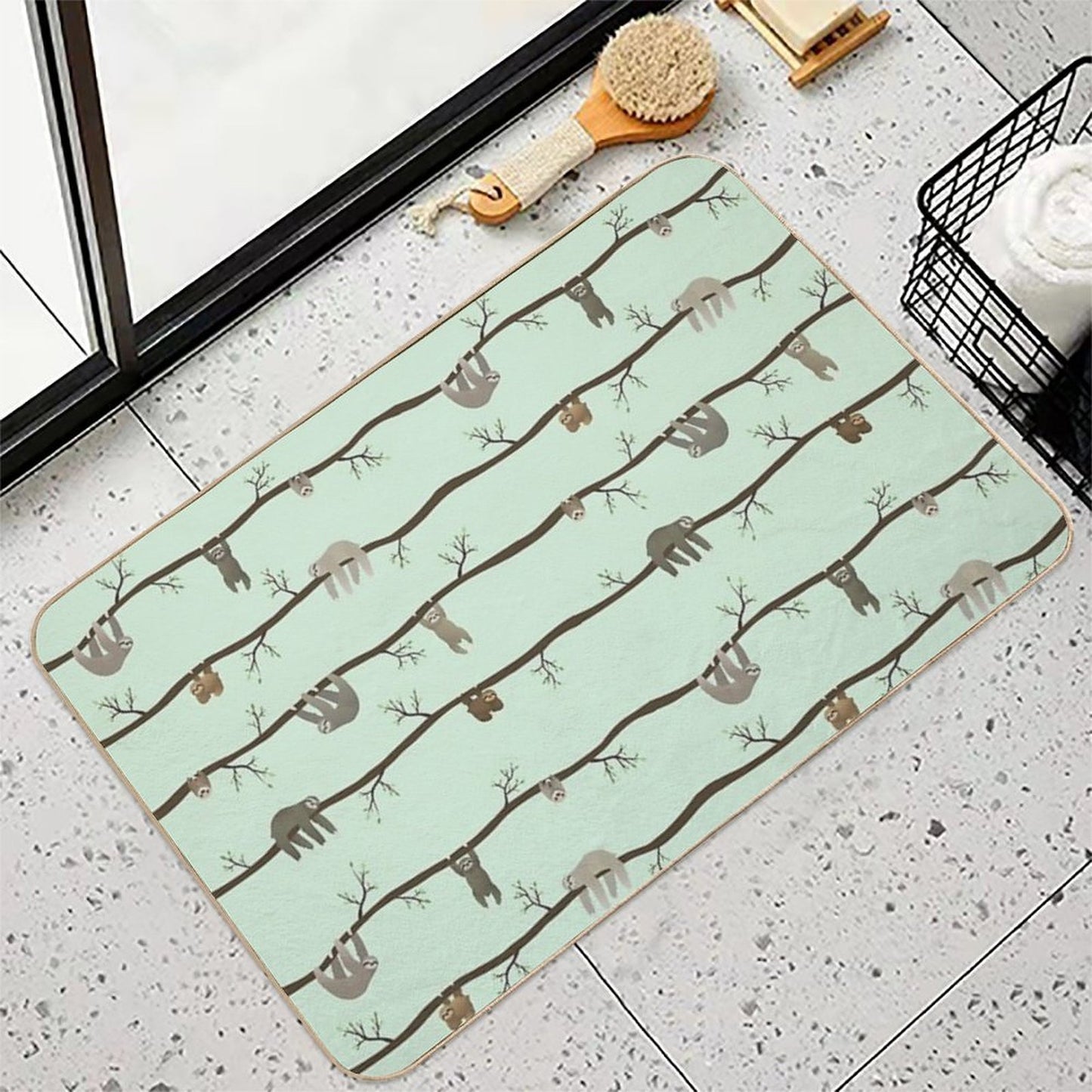 Sloths  Stain-Proof Bath Mat