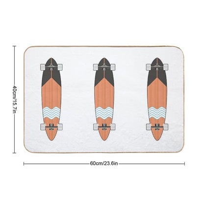 Longboard Minimal Skateboard  Long-Lasting Bath Mat