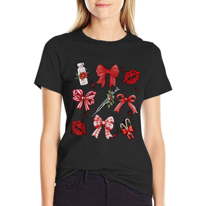 Christmas Aesthetic Nurse Injector Coquette Bow Botox Dealer  Breathable T-Shirt