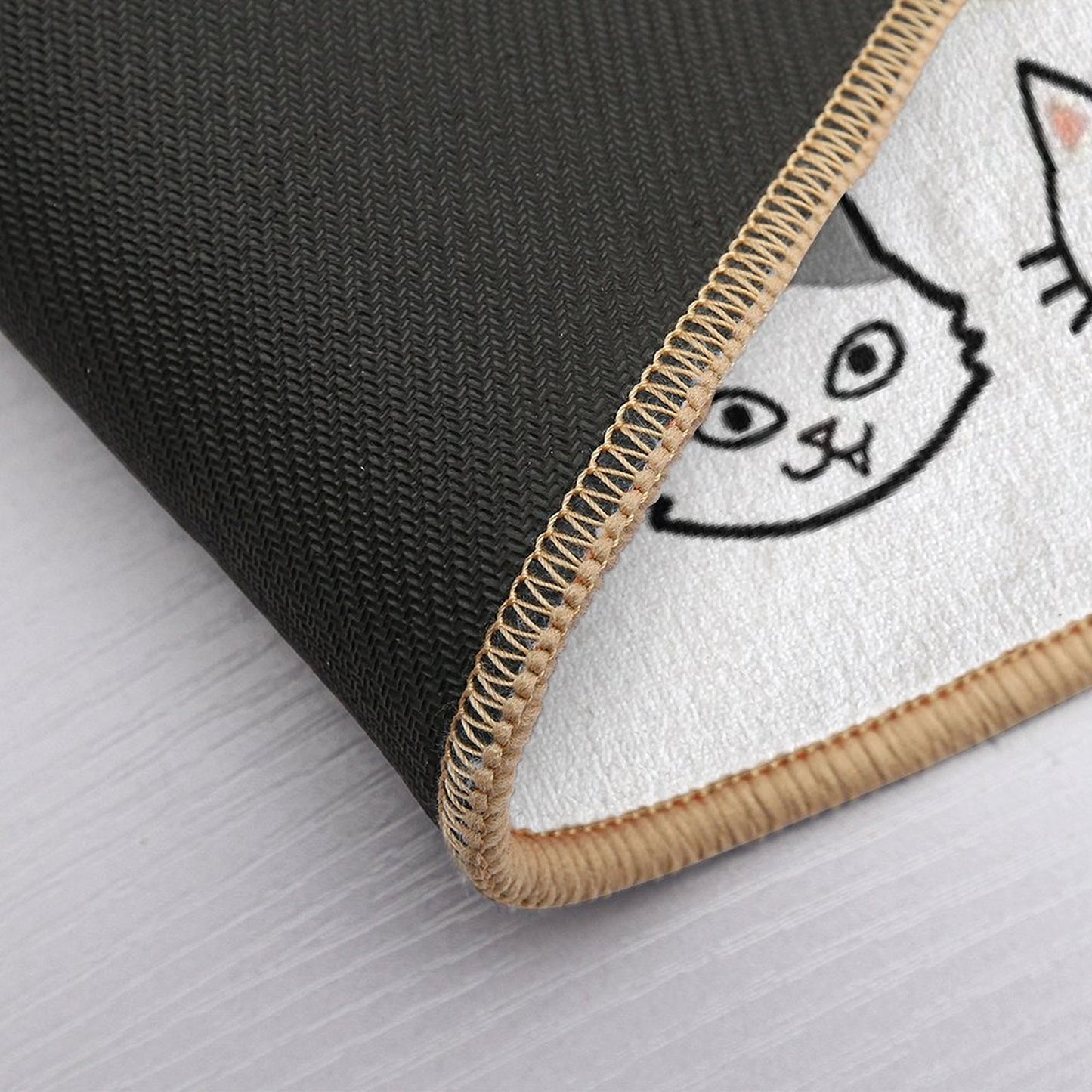 Assorted Cat Faces  Cute Quirky Kitty Cat Drawings  Non-Slip Bath Mat