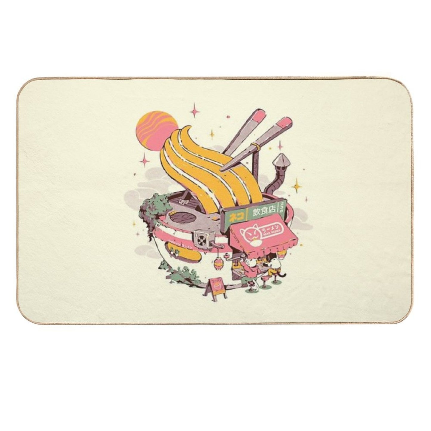 Ramen Bowl Restaurant  Pet-Safe Bath Mat