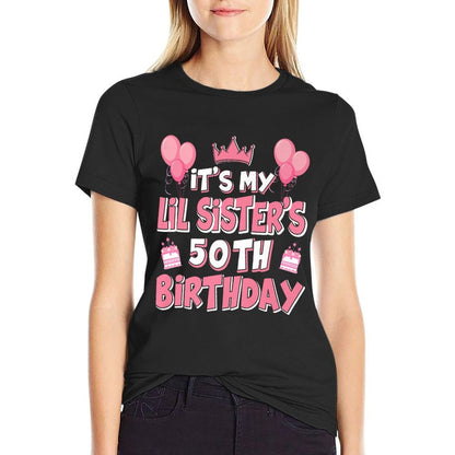 Balloon It's My Lil Sister's 50th Birthday 1975 50 Years Old Premium  Moisture-wicking T-Shirt
