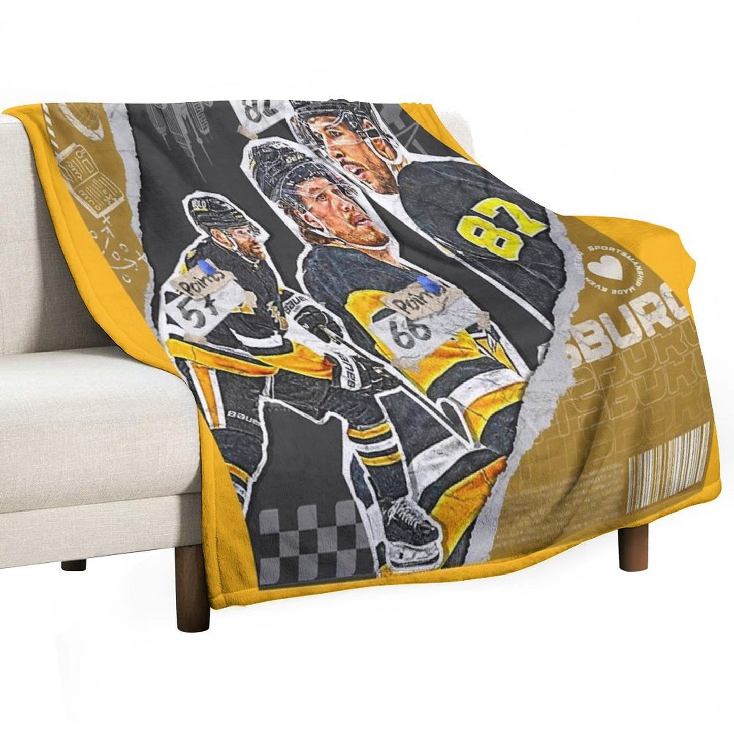 Pittsburgh Team Squad Design 1 Shrink-resistant Throw Blanket