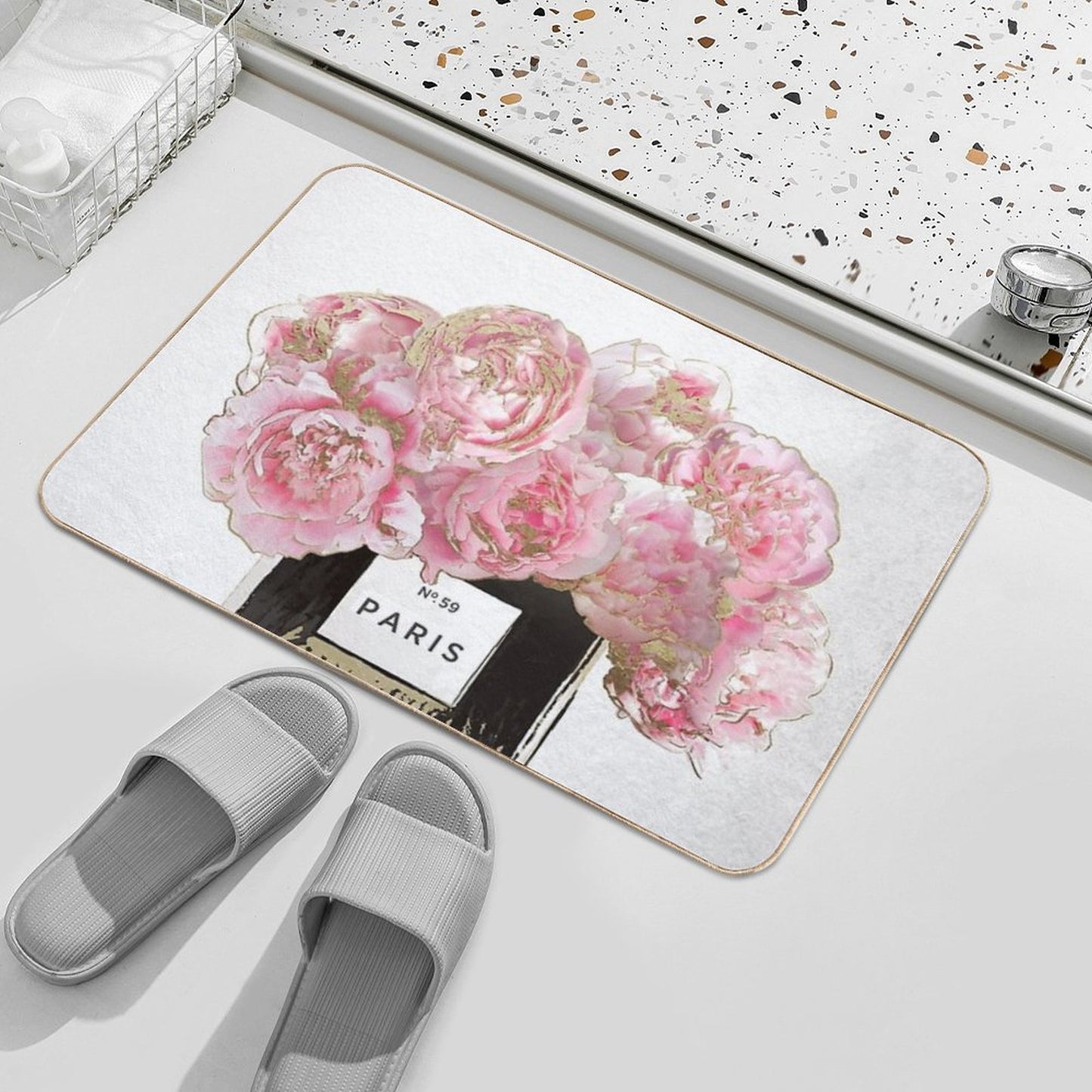 Pink Scented  Stain-Proof Bath Mat