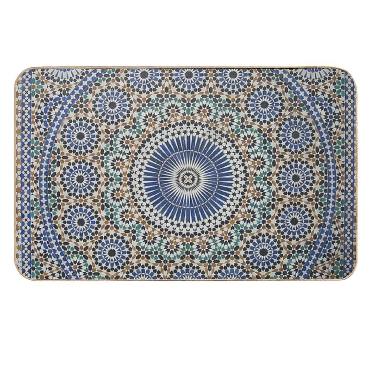Zellige Moroccan Mosaic Tilework, Traditional Moroccan Art Durable Bath Mat