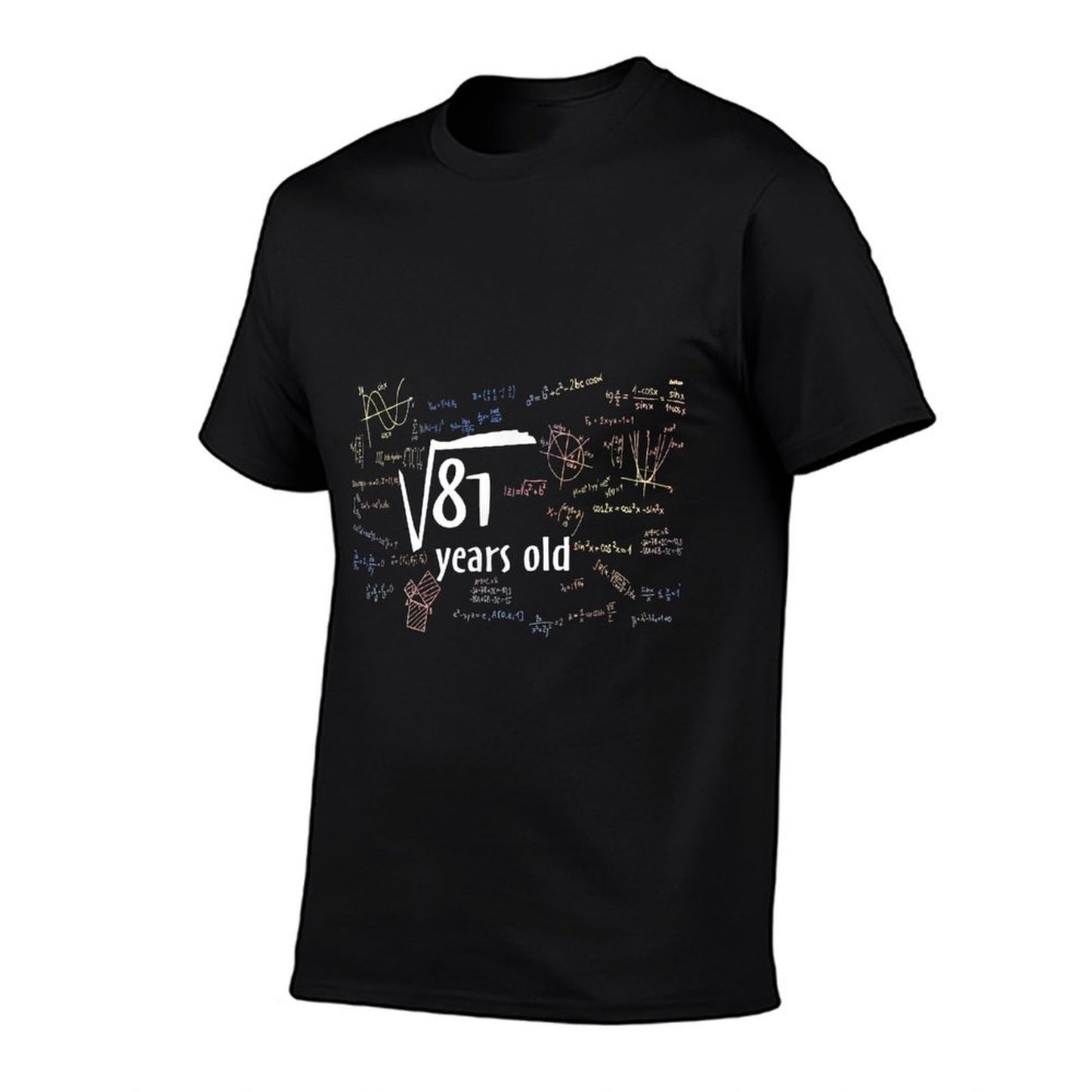 Square Root Of 81 9th Birthday 9 Year Old Math Bday  Fade-proof Color T-Shirt