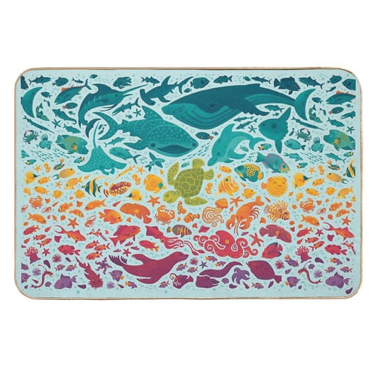 Aquatic Spectrum 2  Light Blue  Easy To Clean Bath Mat