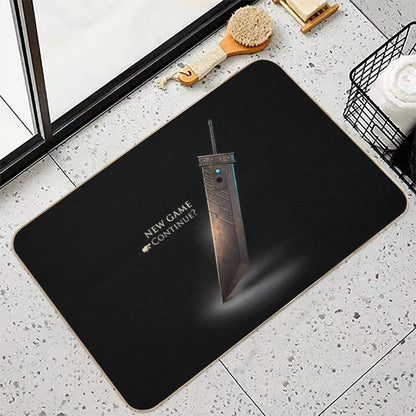 Cloud Strife Sword  Final Fantasy VII New Game  Sephiroth  Retro Gamer  Fade-Resistant Bath Mat