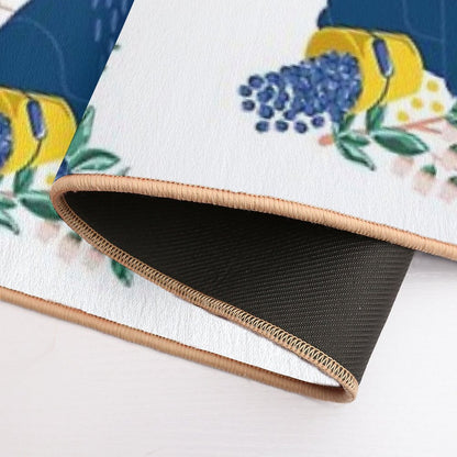 A Naughty Bear Eats Blueberries  Repositionable Bath Mat