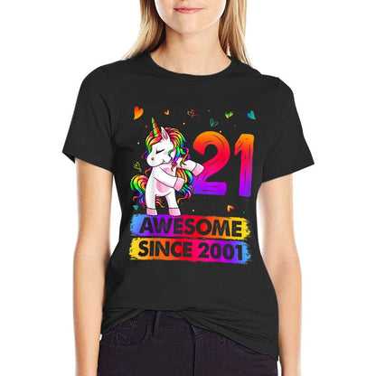 21 Year Old Unicorn Flossing 21st Birthday Unicorn Party  Affordable Price T-Shirt