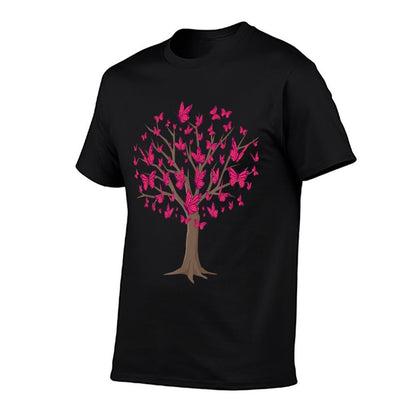 Nature Butterfly Tree Nature Butterfly Love Butterflies  Fade-proof Color T-Shirt