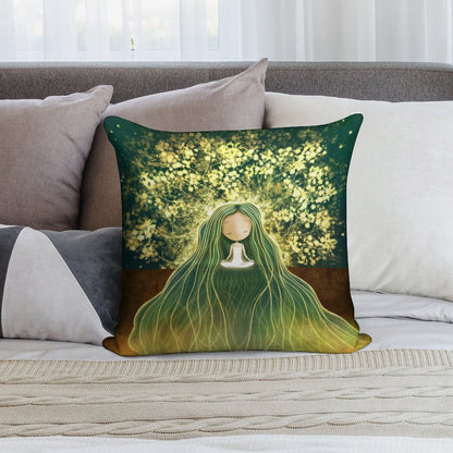 Magical Calm Grounding Yoga And Meditation Art Soft Hidden Zipper Throw Pillow