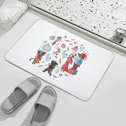 Lantern Parade - Snow  Stain-Proof Bath Mat