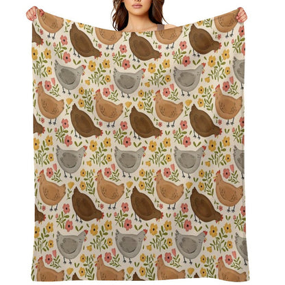 Springtime Chickens Eco-conscious Throw Blanket
