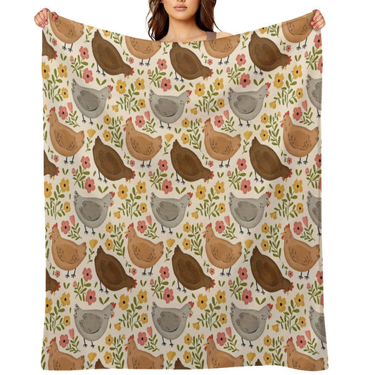Springtime Chickens Eco-conscious Throw Blanket