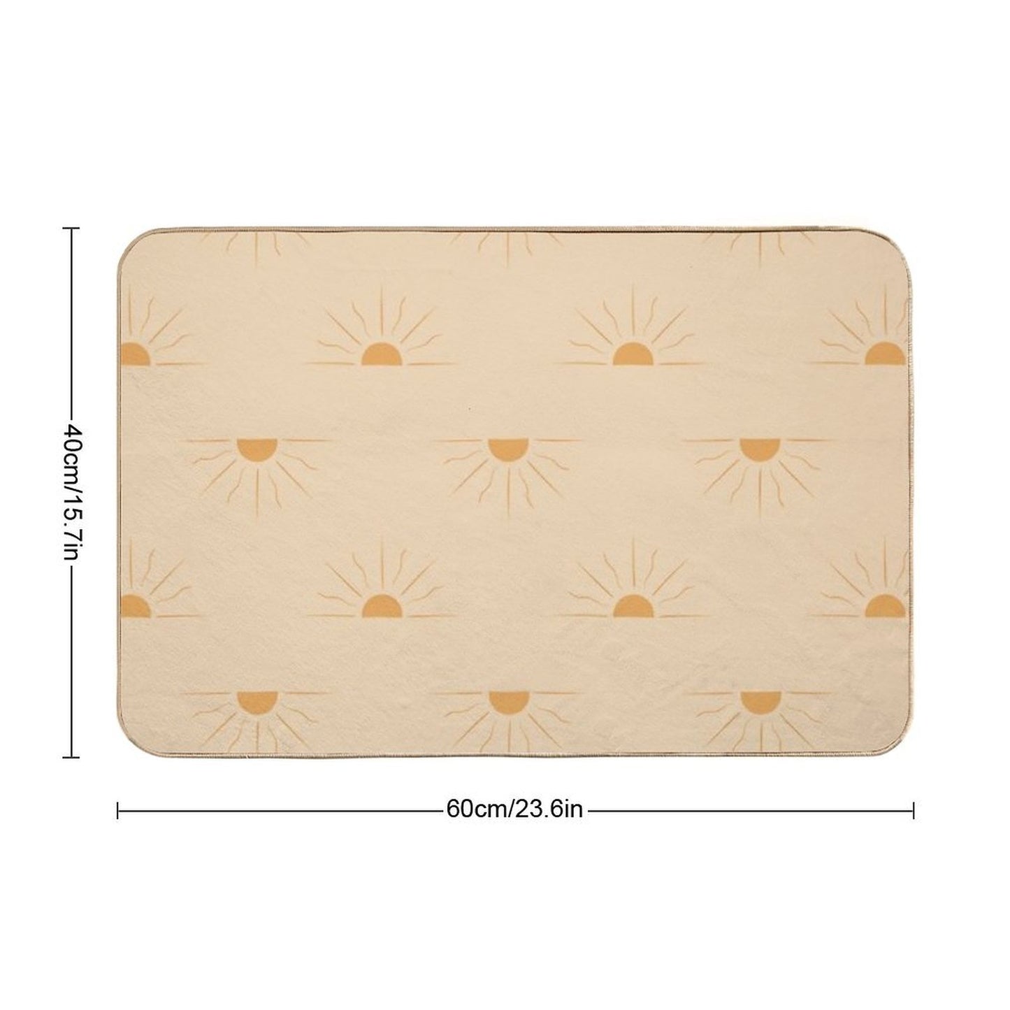 Yellow Suns on Cream  Rapid-Drying Bath Mat