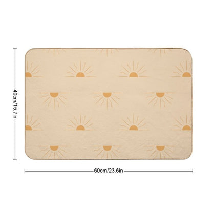 Yellow Suns on Cream  Rapid-Drying Bath Mat