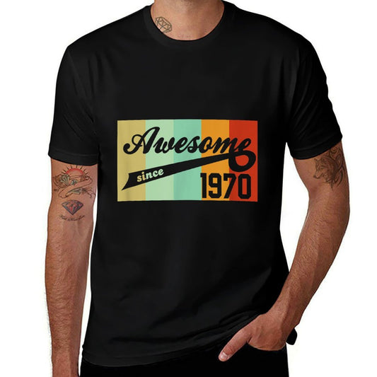 50th Birthday 1970 Vintage Retro Awesome Since 1970  Odor-resistant T-Shirt