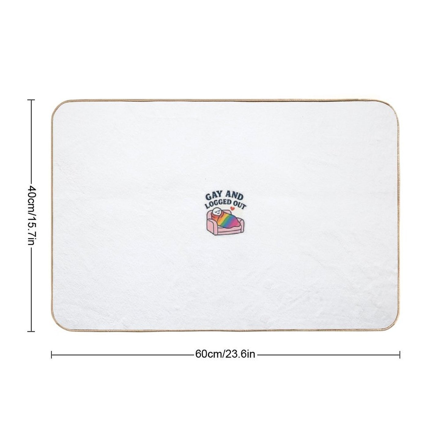 Gay And Logged Out – Rainbow Blanket Burrito Sticker  Non-Slip Bath Mat