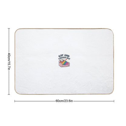 Gay And Logged Out – Rainbow Blanket Burrito Sticker  Non-Slip Bath Mat