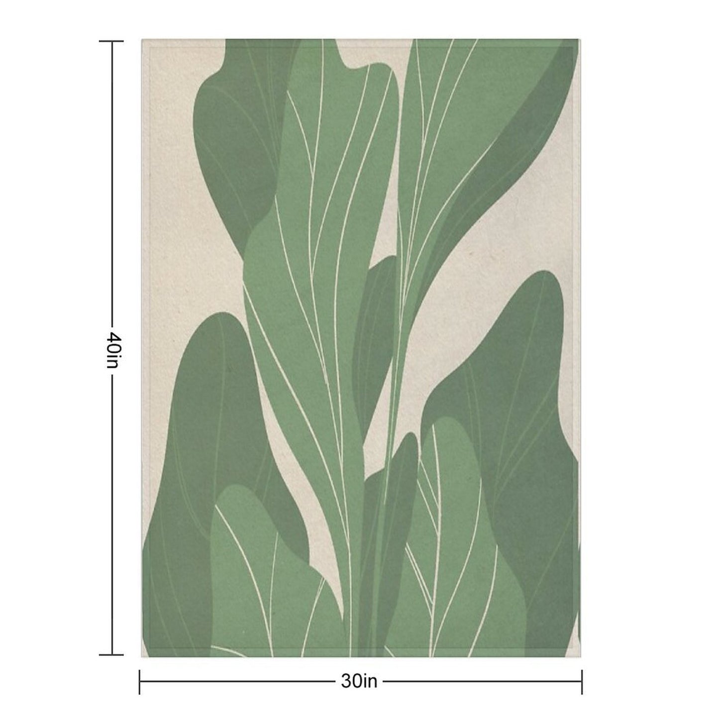 Minimal Botanical Leaves- Earthy Green Prints Premium Throw Blanket